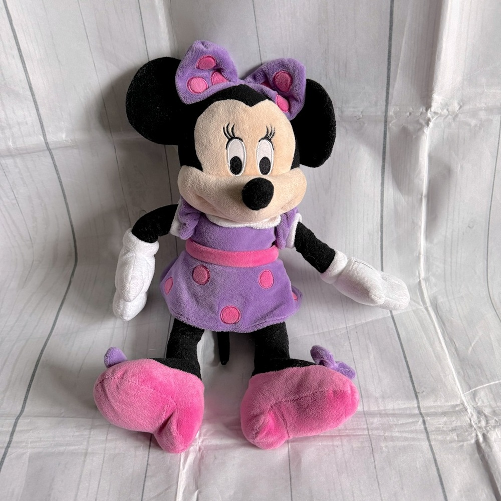 Disney 16 inch Minnie Mouse Plush/Stuffed Animal Pink and Purple Dress